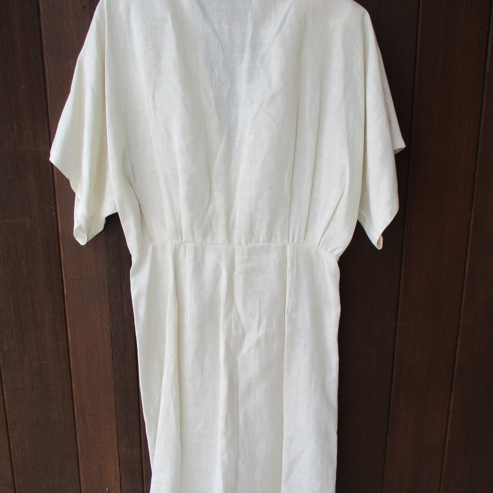 SOLD Vtg 80s Linen Dress 16 Fernando Pena - Picture 5 of 5